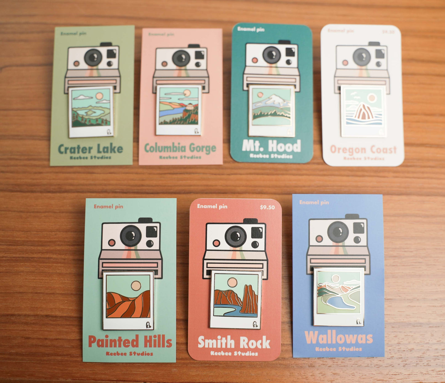 7 Wonders of Oregon Polaroid Enamel Pins