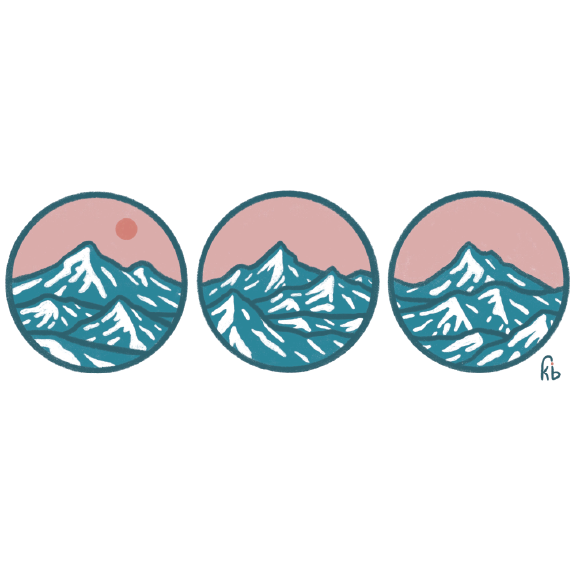 Three Dot Mountain Range [Blue Pink]