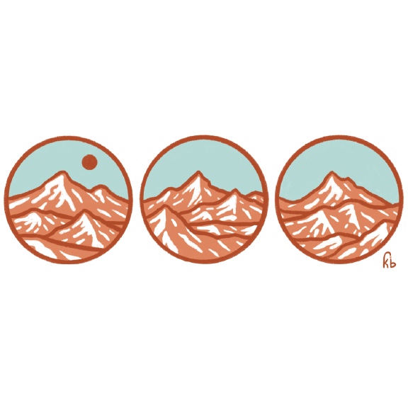 Three Dot Mountain Range [Orange Blue]