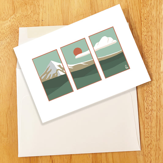 Mt Hood Triptych Greeting Card