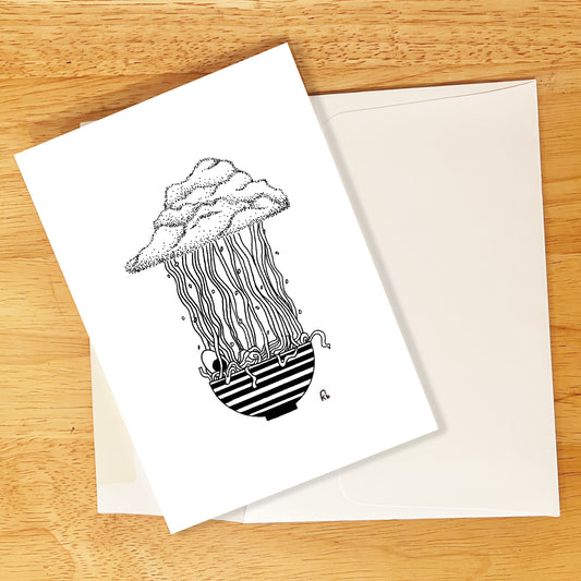 Ramen Rain Greeting Card