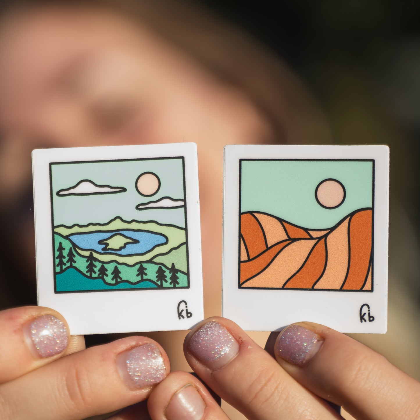 7 Wonders of Oregon Polaroid Stickers